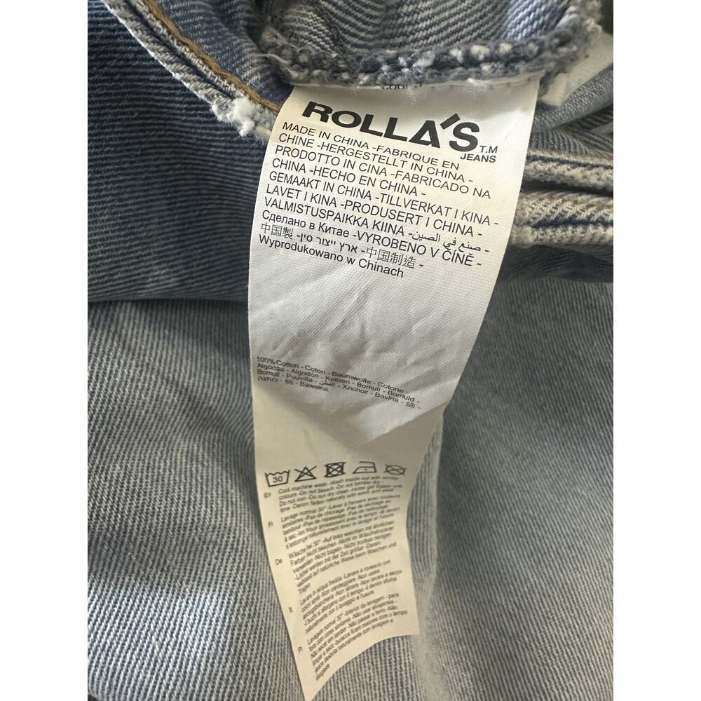 NWT Rollas Heidi Ankle Old Stone Jeans Blue Denim Distressed High Rise Size 30 - Picture 9 of 16
